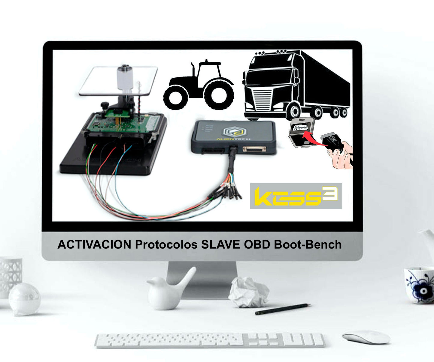 Activación de los protocolos OBD, Bench y Boot Kess3 Slave Truck & Buses - LCV - KESS3SA003+ESS3SA007 - alientech - america